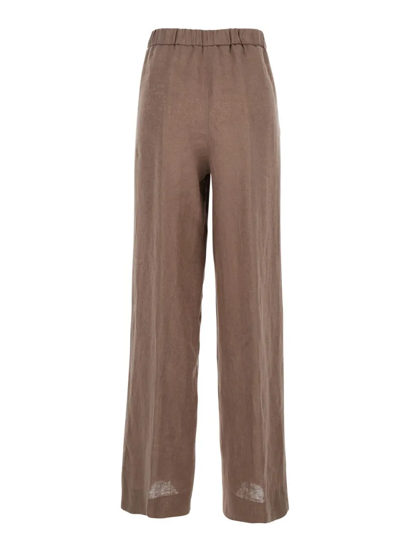 Rocchette' Brown Linen Pants