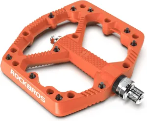 ROCKBROS Mountain Bike Pedals Flat MTB Pedals Nylon Fiber Bicycle Platform Pedals for Road Mountain BMX MTB Bikes