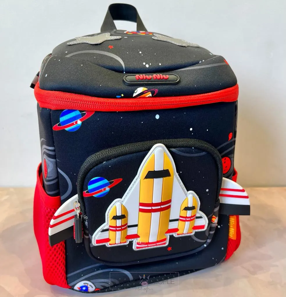 Rocket Design Large Capacity School Bags with Slip Over Buckle for Kindergarten Kids