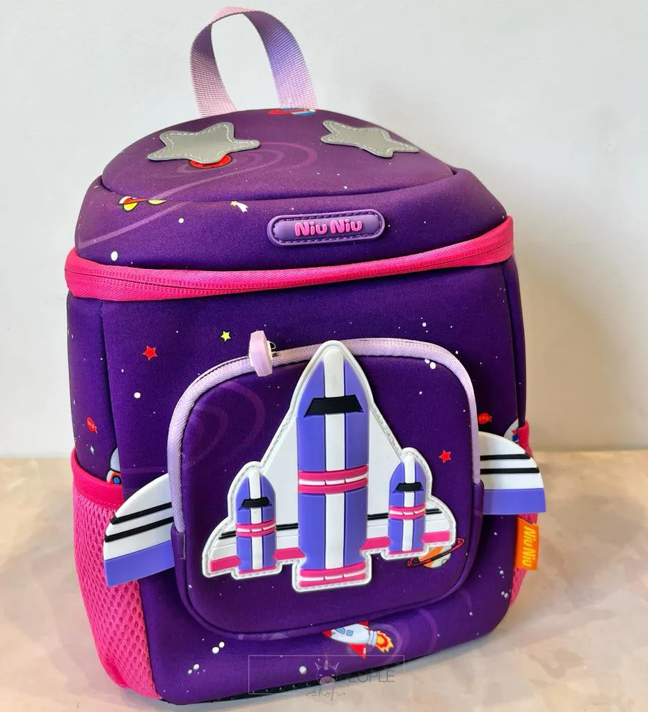 Rocket Design Large Capacity School Bags with Slip Over Buckle for Kindergarten Kids