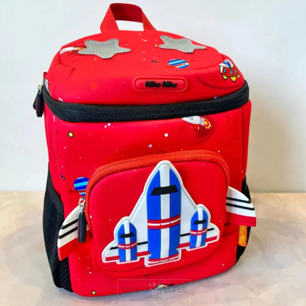 Rocket Design Large Capacity School Bags with Slip Over Buckle for Kindergarten Kids
