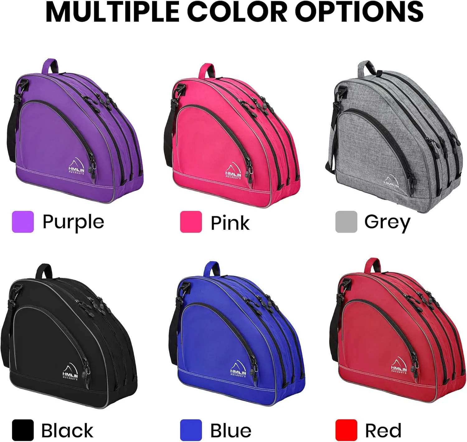 Roller Skate Bag - Adjustable Shoulder Strap, Large Capacity for Adults - Carry Inline/Figure/Quad/Roller Skate Accessories