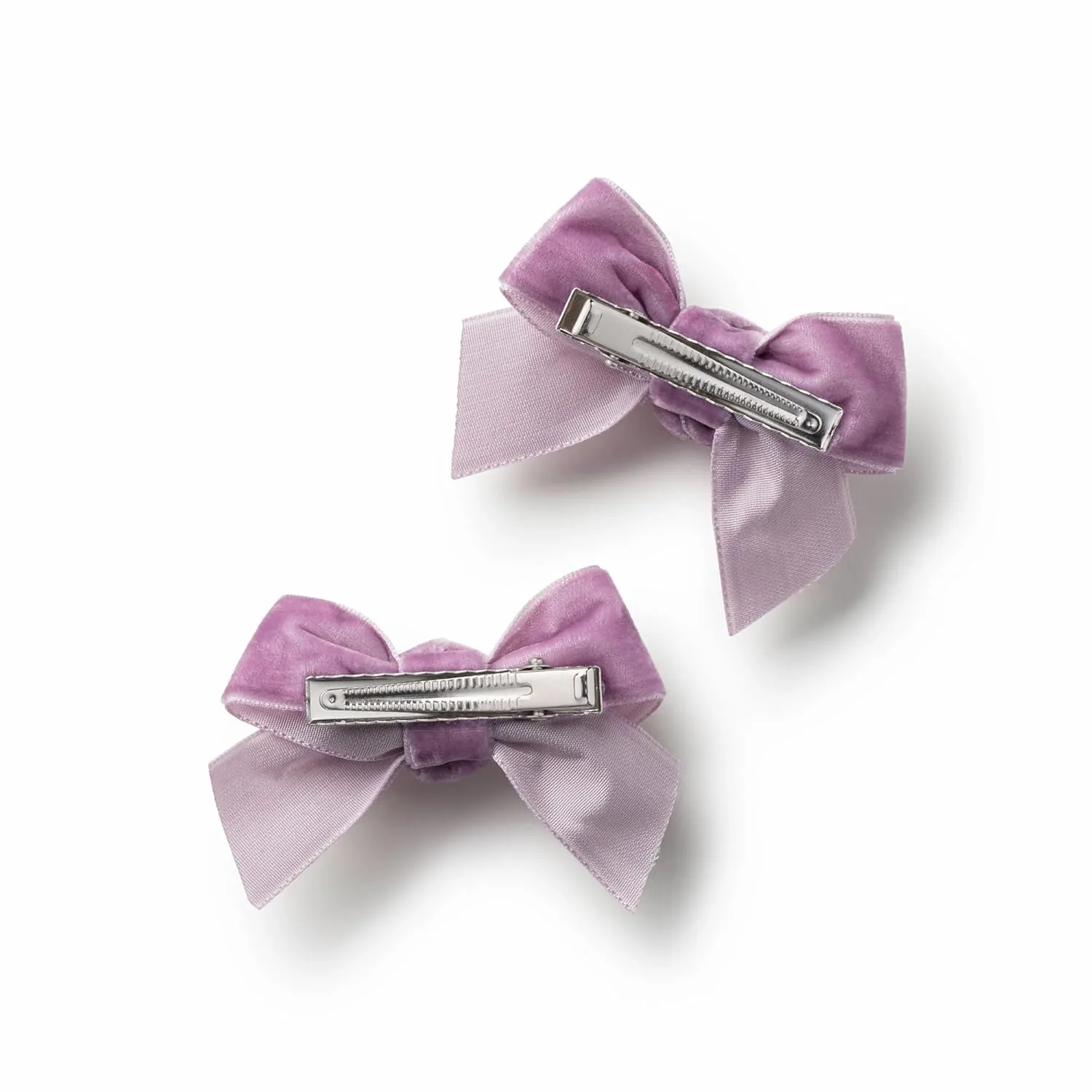 Rosette Velvet Double Clip Set - Lavender | Elegant Velvet Hair Clips with Hand-Crafted Rosette Accents | Secure Alligator Clips for Timeless Style | Perfect for Special Occasions & Everyday Wear