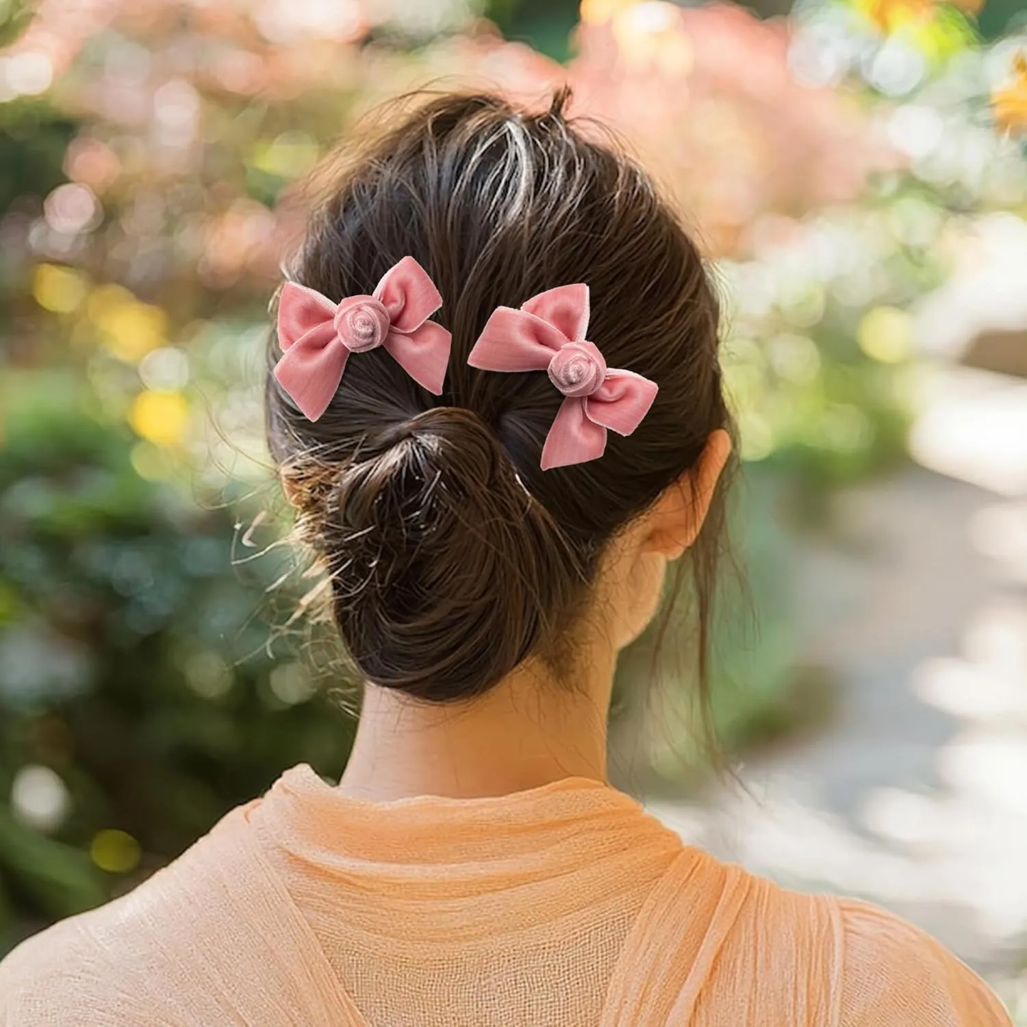 Rosette Velvet Double Clip Set - Mauve | Elegant Velvet Hair Clips with Hand-Crafted Rosette Accents | Secure Alligator Clips for Timeless Style | Perfect for Special Occasions & Everyday Wear