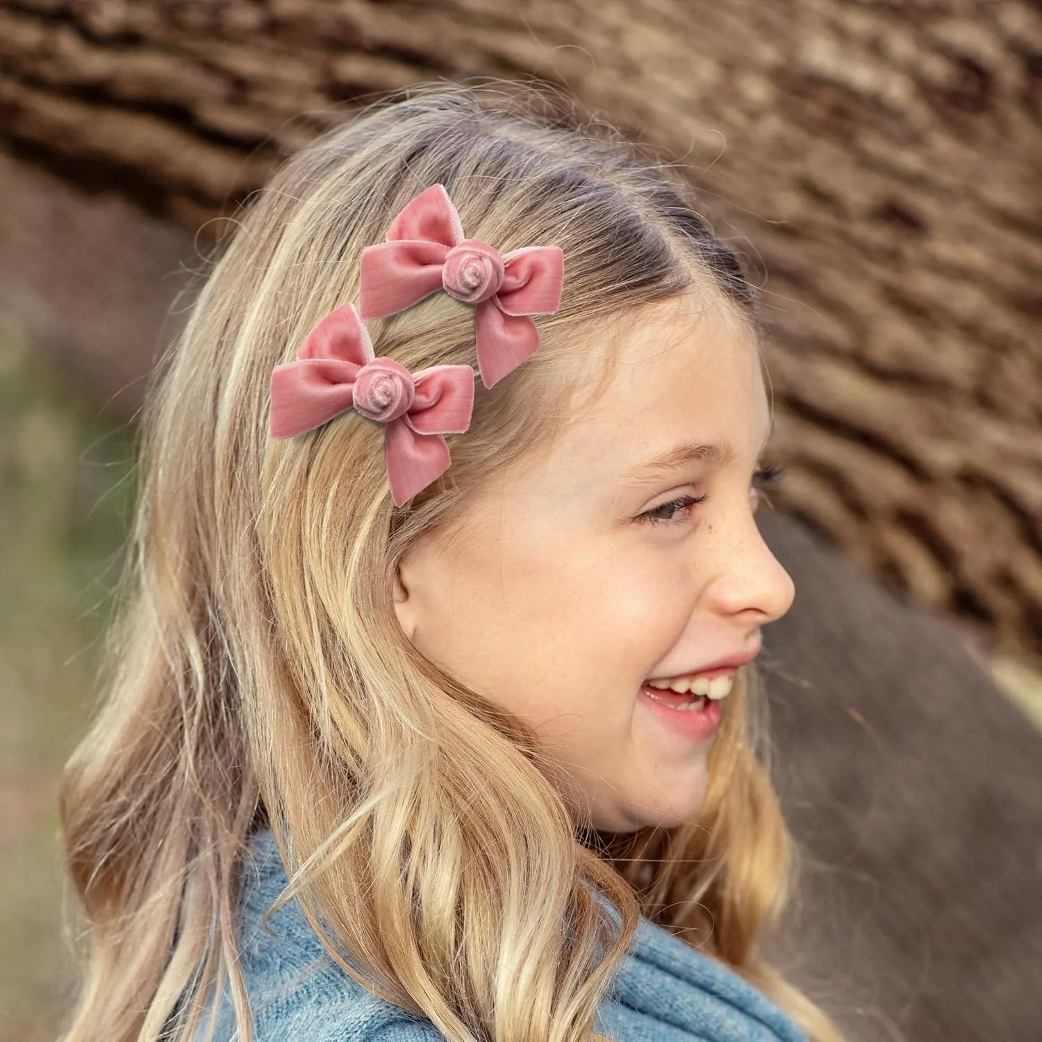 Rosette Velvet Double Clip Set - Mauve | Elegant Velvet Hair Clips with Hand-Crafted Rosette Accents | Secure Alligator Clips for Timeless Style | Perfect for Special Occasions & Everyday Wear