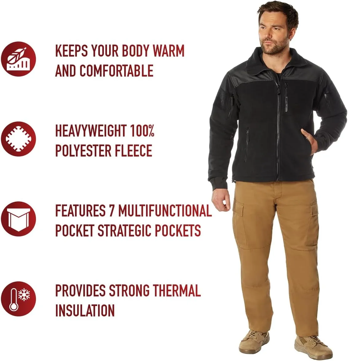 Rothco Spec Ops Tactical Fleece Jacket – Great For Layering