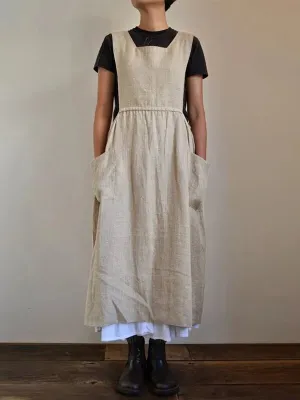 Rustic Essence Pinafore Dress | Multicolor | Vintage-Inspired | Linen Blend