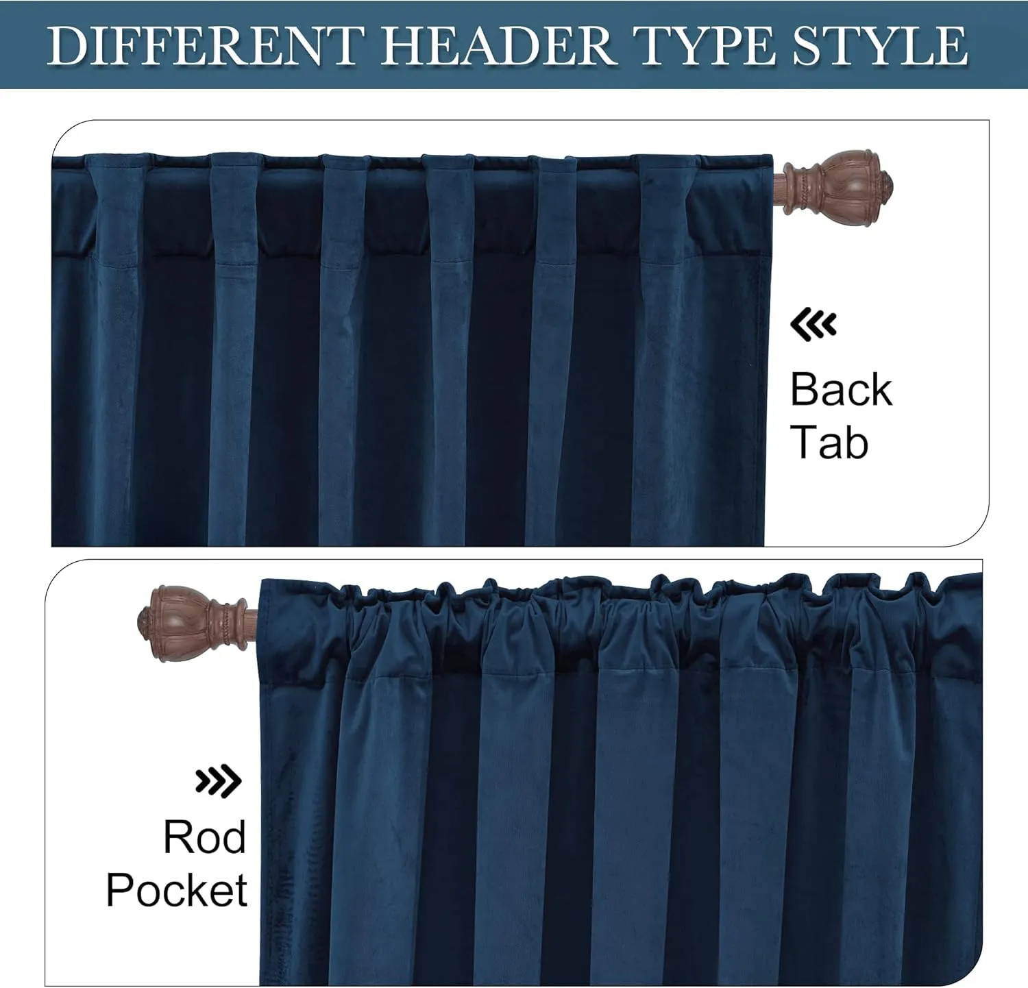 RYB HOME Blue Velvet Curtains 84 inches - Blackout Curtains for Living Room, Thermal Insulated Noise Reducing Panels Soft Luxury Window Decor for Kids Bedroom, Navy Blue, W52 x L84 inches, 2 Panels