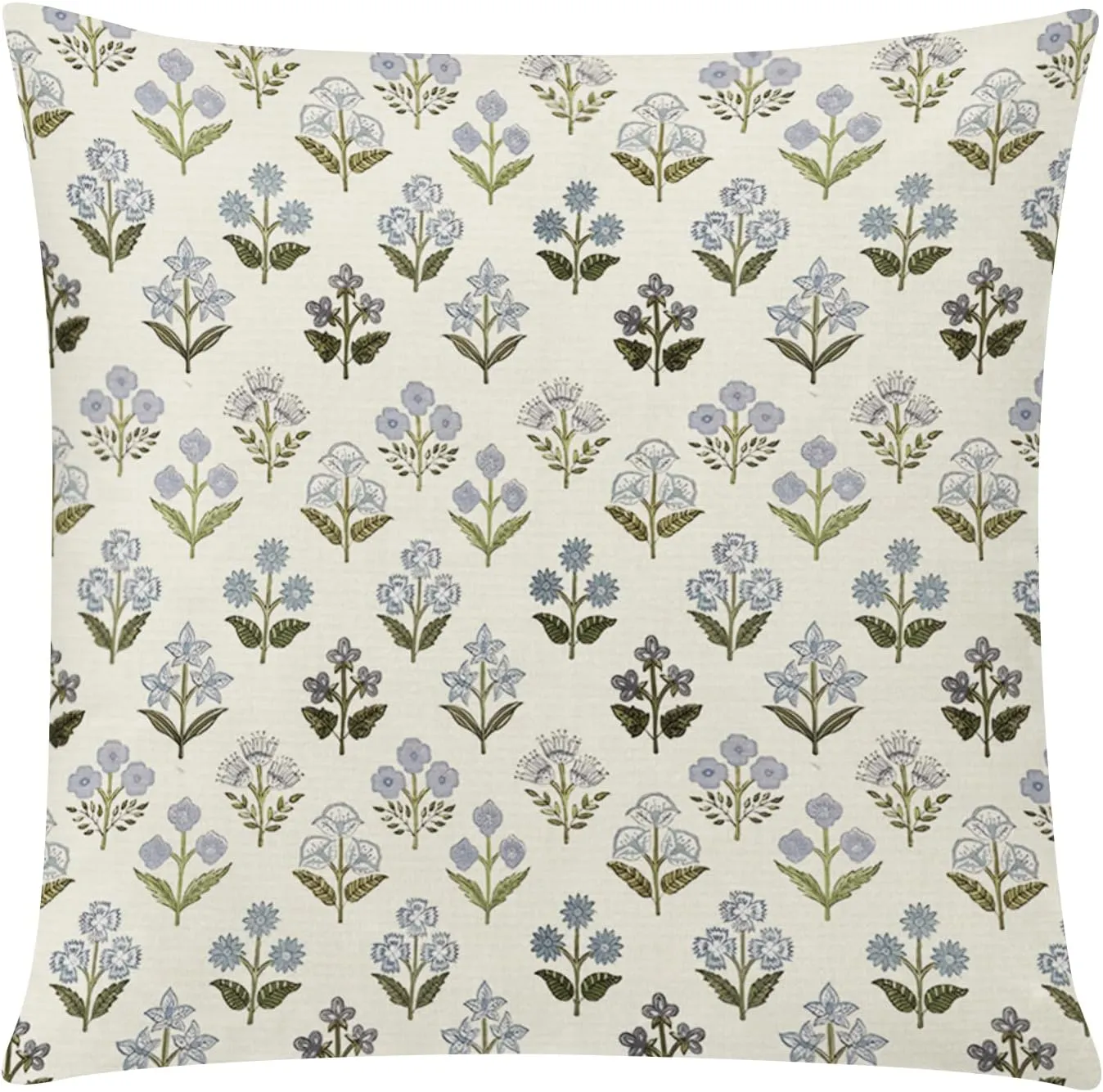 Sage Green Blue Floral Pillow Cover 18x18 Set of 6 Minimalist Modern Throw Pillow Covers Square Cushion Covers for Couch Sofa Living Room Home Decor