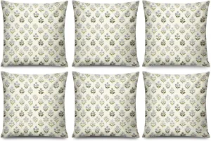 Sage Green Blue Floral Pillow Cover 18x18 Set of 6 Minimalist Modern Throw Pillow Covers Square Cushion Covers for Couch Sofa Living Room Home Decor