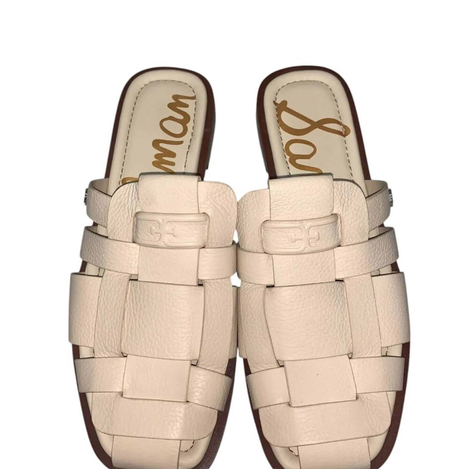 SAM EDELMAN • Linen Leather Dina Fisherman Mule sz 9.5