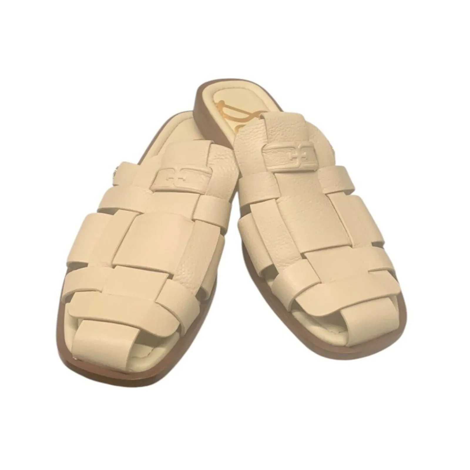SAM EDELMAN • Linen Leather Dina Fisherman Mule sz 9.5