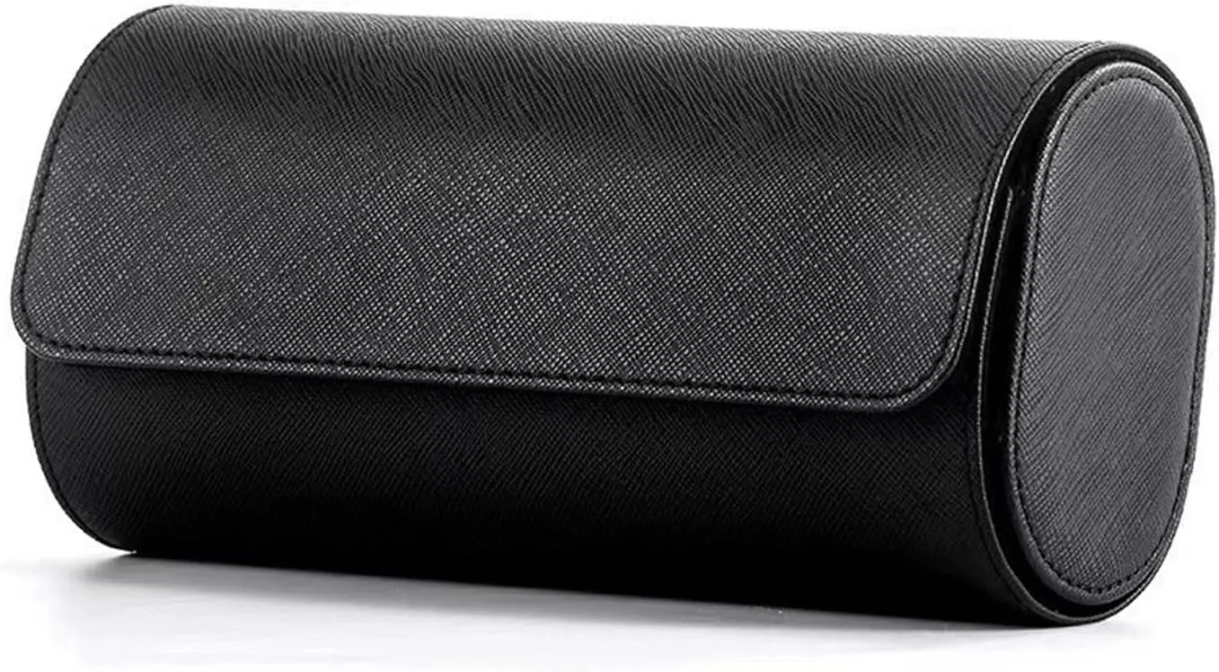 SBCC Travel watch bag watch storage box portable watch box three-position watch box(Black)