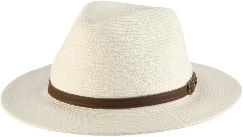 Scala Men's Paper Braid Safari with Leather Band