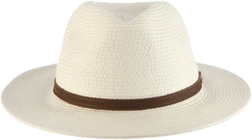Scala Men's Paper Braid Safari with Leather Band