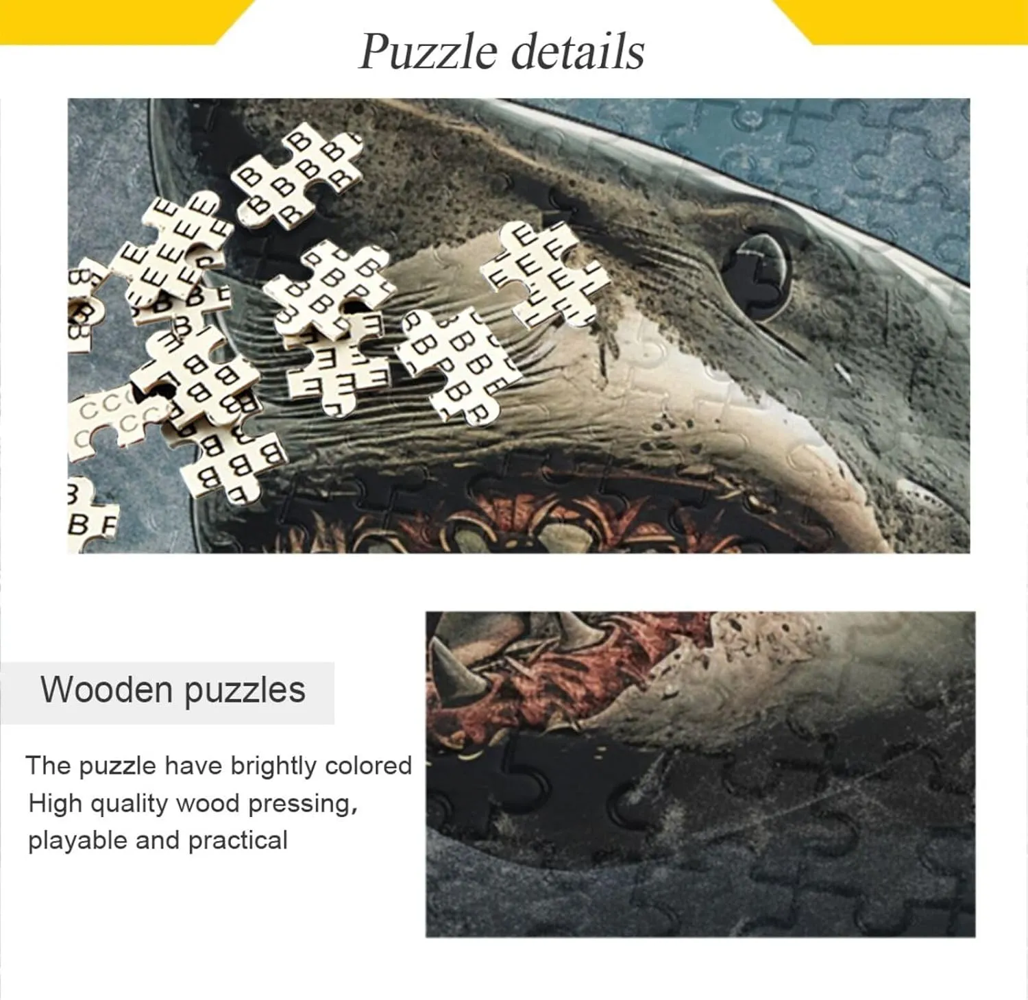 Scary Fish Mouth Jigsaw Puzzle for Adults 500 Pieces, Impossible Challenging Hard Nature Difficult Puzzles for Adults Jigsaw Puzzle for Family Games Party Entertainment