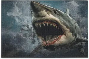Scary Fish Mouth Jigsaw Puzzle for Adults 500 Pieces, Impossible Challenging Hard Nature Difficult Puzzles for Adults Jigsaw Puzzle for Family Games Party Entertainment