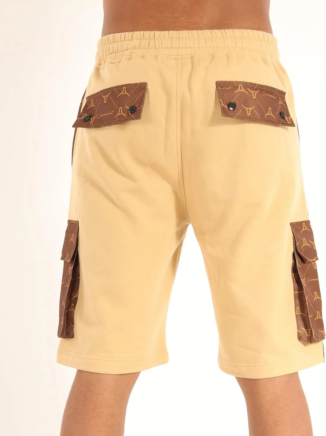 SCREENSHOT Mens Urban NYC Hip Hop Utility Fit Premium Fleece Shorts - Varsity Street Fashion SweatShorts Ribbed Wasteband