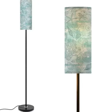 Sea creatures blue watercolor Abstract seamless pattern marine theme Modern Floor Lamp Minimalist Standing Lamps for Living Room LED Corner Lamp Remote Control Metal Pole Lamp for Bedroom, Reading