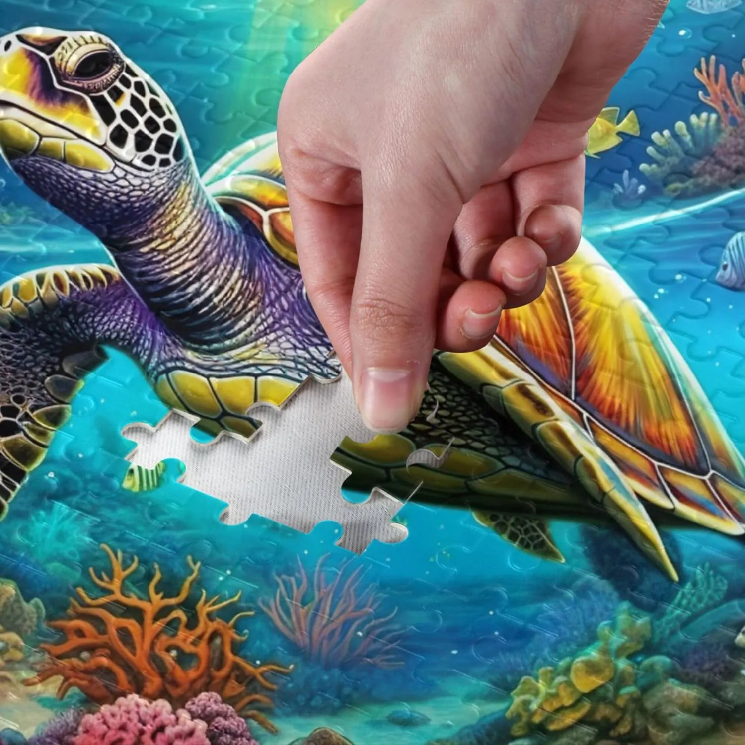 Sea Turtle Tropical Fish Jigsaw Puzzles 1000 Pieces Toy Games Educational Gift Home Decor for Adults Kids A110069