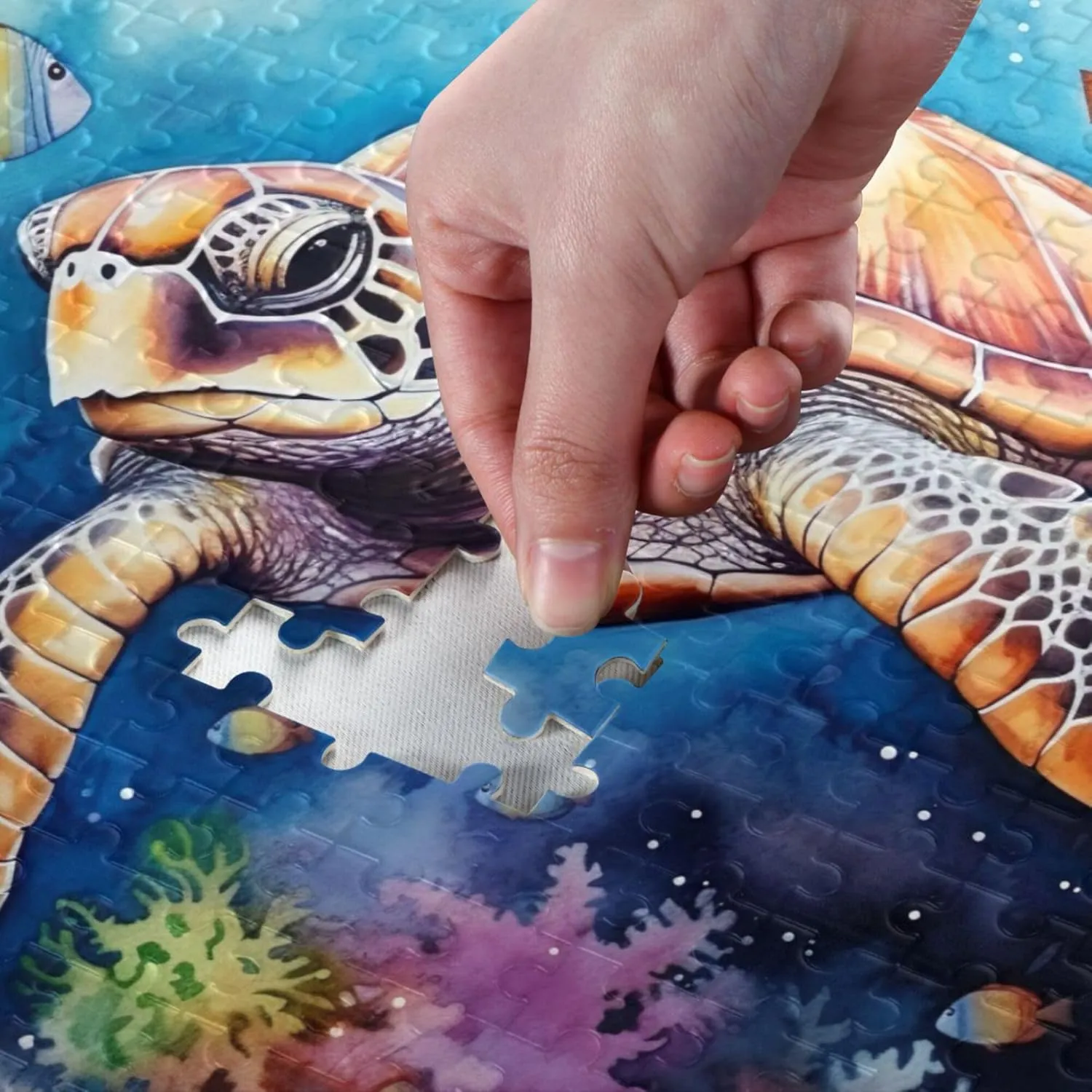 Sea Turtle Tropical Fish Jigsaw Puzzles 1000 Pieces Toy Games Educational Gift Home Decor for Adults Kids A111444