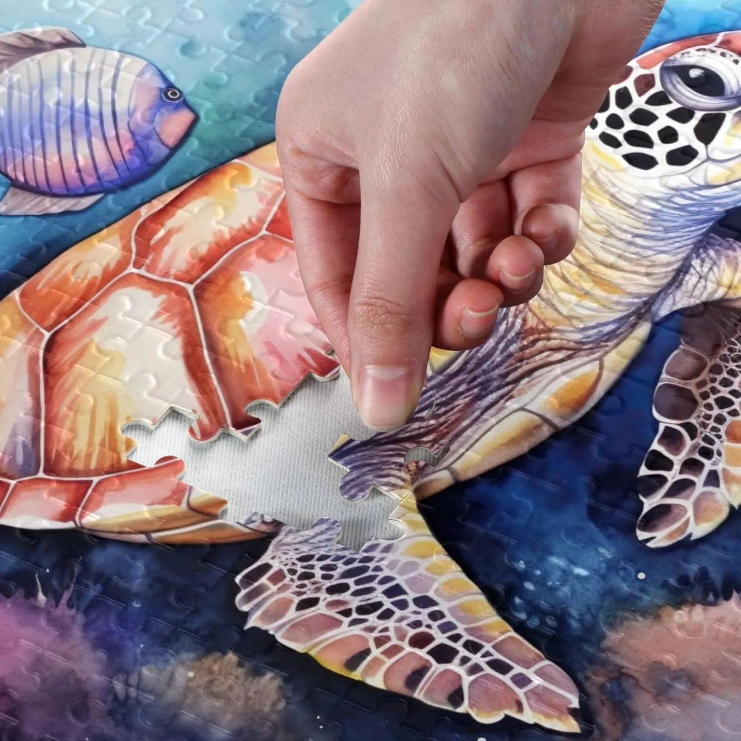 Sea Turtle Tropical Fish Jigsaw Puzzles 500 Pieces Toy Games Educational Gift Home Decor for Adults Kids A111445