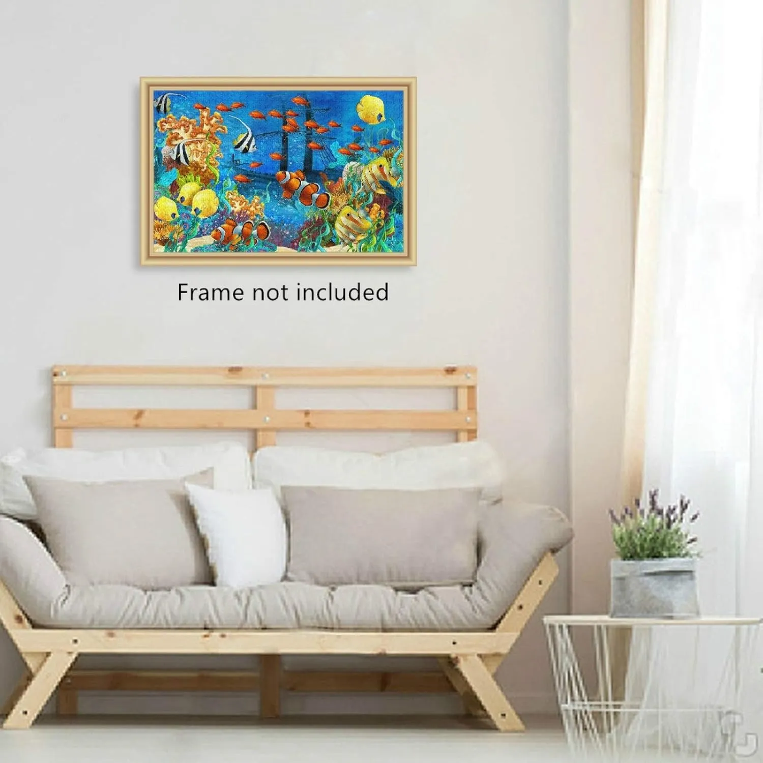 Seafloor Tropical Fishs Jigsaw Puzzle 500 Pieces Clownfishs Sunken Ship DIY Wall Art Intellectual Decompressing Fun Game for Adults Teens