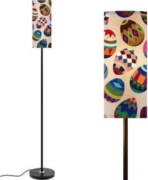 Seamless Easter Egg Pattern Modern Floor Lamp Minimalist Standing Lamps for Living Room LED Corner Lamp Remote Control Metal Pole Lamp for Bedroom, Reading