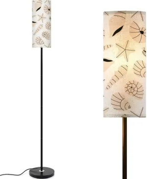 Seashells seamless pattern vibrant colors Summer pattern sea scallop Modern Floor Lamp Minimalist Standing Lamps for Living Room LED Corner Lamp Remote Control Metal Pole Lamp for Bedroom, Reading
