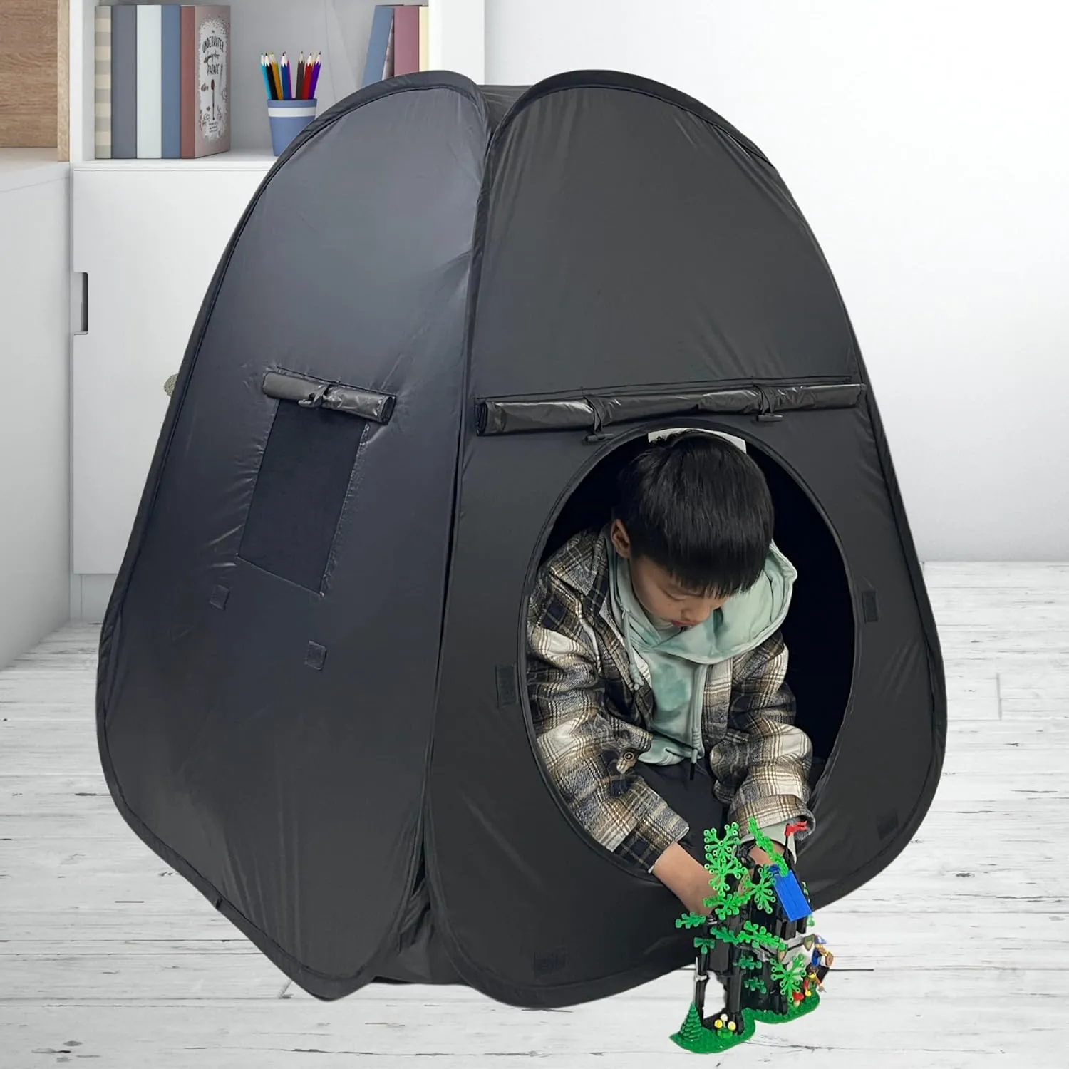 Sensory Tent for Kids & Adults with CPC Certification - Extra Large 39x33 inches Sensory Calm Corner Helps Autism, ADHD, SPD Relax, Reduce Anxiety - Pop-up Blackout Hideout Play Tent Toys