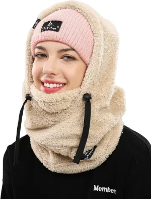 Shy Velvet Balaclava Wind-Resistant Winter Face Mask,Fleece Ski Mask for Men and Women,Warm Face Cover Hat Cap Scarf