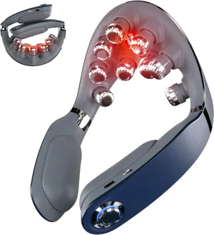 SKG Cordless Neck Massager for Pain Relief Deep Tissue Vibration Foldable Massager,Portable 9D Electric Neck Massage Gifts for Father Day
