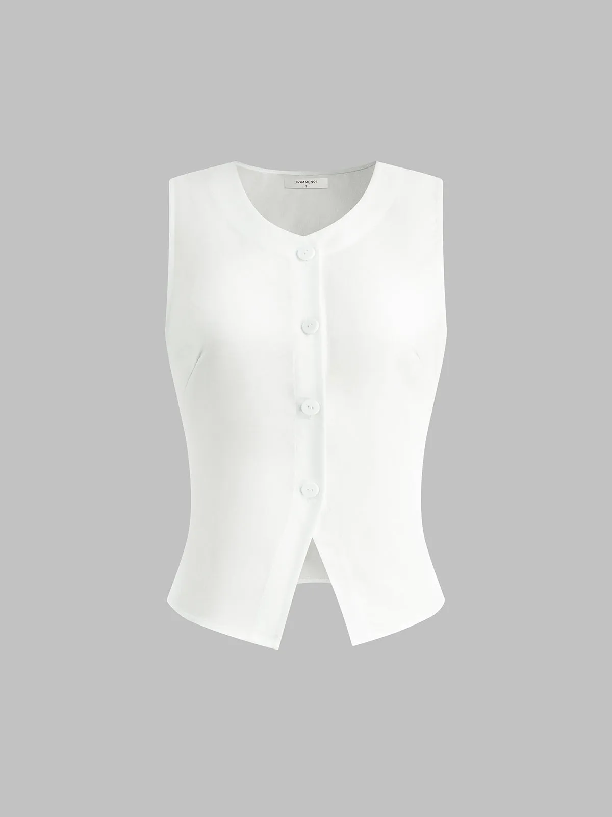 Sleek Button-Down Vest Top | Multicolor | Minimalist Chic | Linen Blend