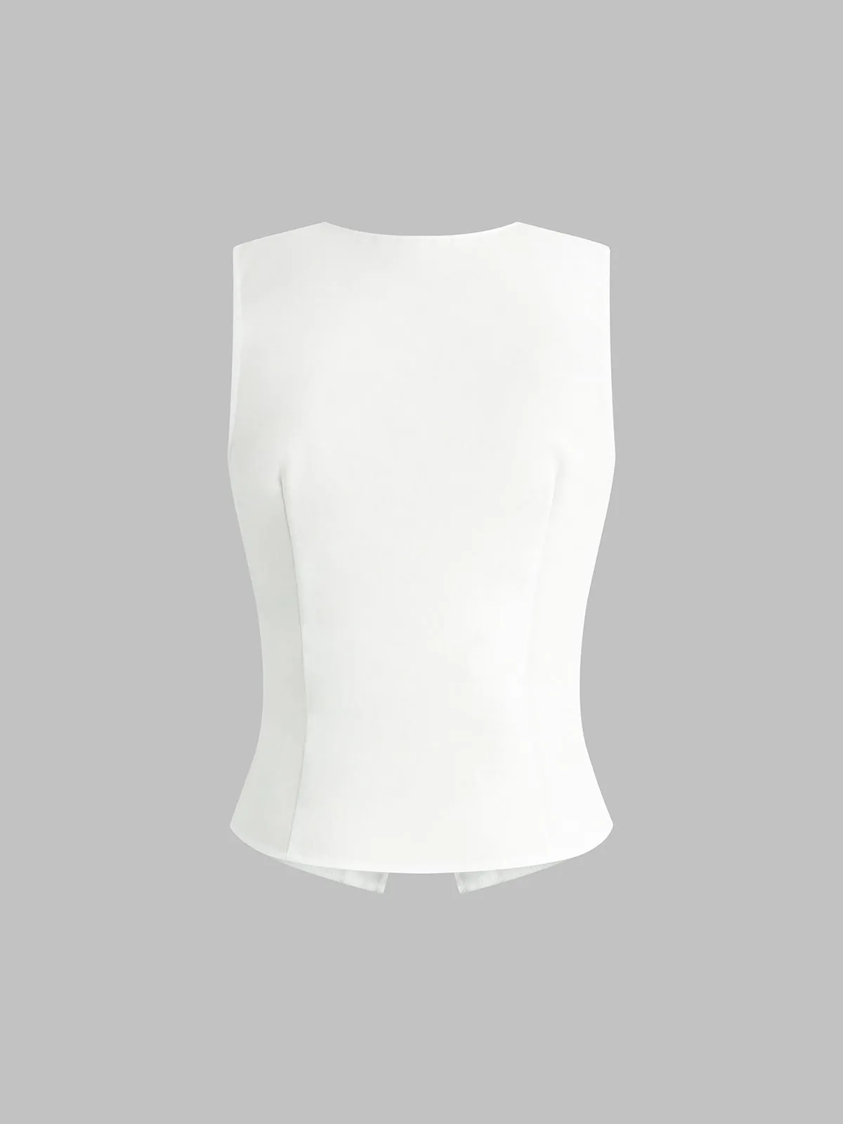 Sleek Button-Down Vest Top | Multicolor | Minimalist Chic | Linen Blend