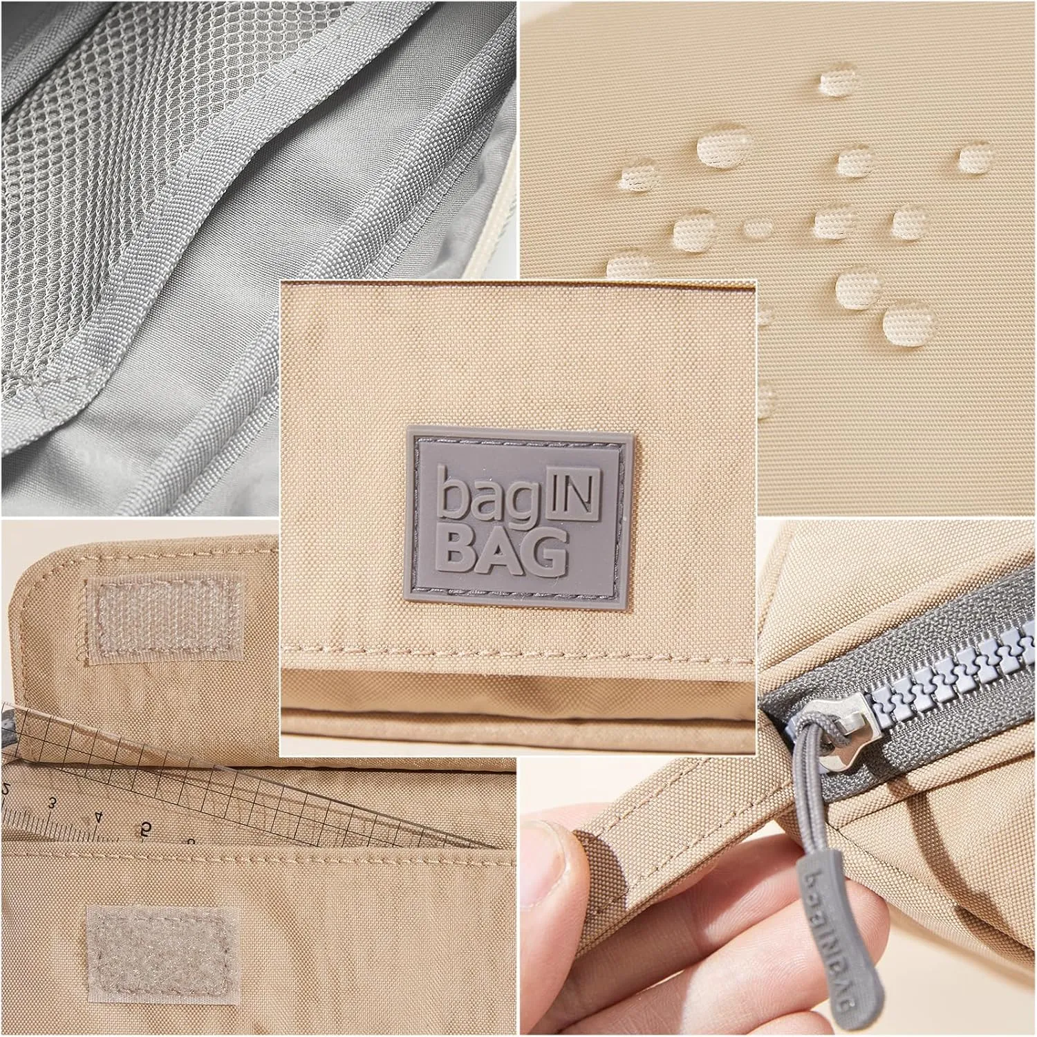 Small Pencil Case Organizer with Zipper, Beige Cute Pencil Pouch Aesthetic, Light Pencil Bag for men & women