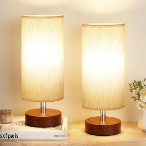 Small Table Lamp for Bedroom Set of 2 - Bedside Lamps for Night Stands, Minimalist Nightstand Light Lamp, Desk Lamps for Reading Room, Kids Room, Living Room, Office, Dorm