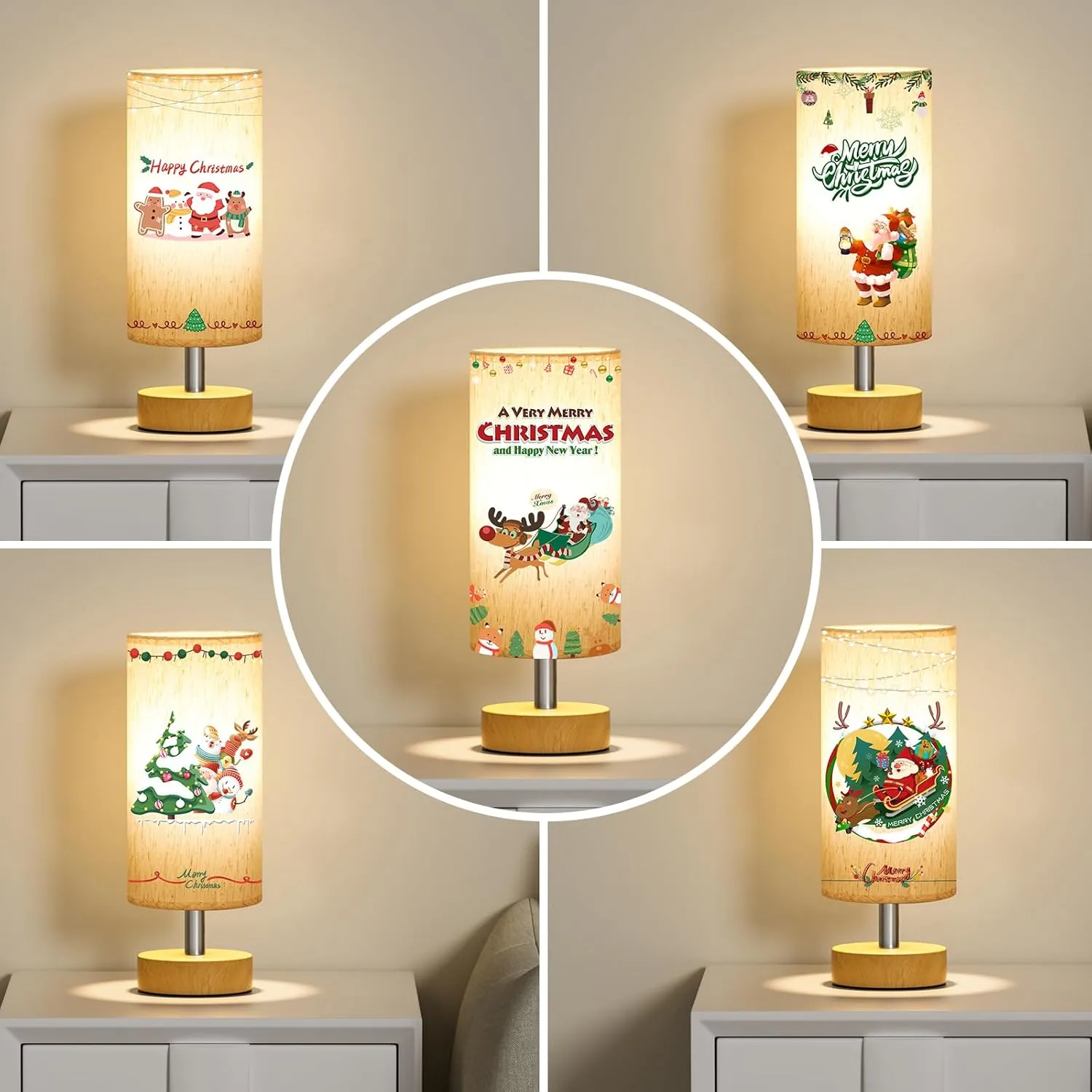 Small Table Lamp for Bedroom Set of 2 - Bedside Lamps for Night Stands, Minimalist Nightstand Light Lamp, Desk Lamps for Reading Room, Kids Room, Living Room, Office, Dorm