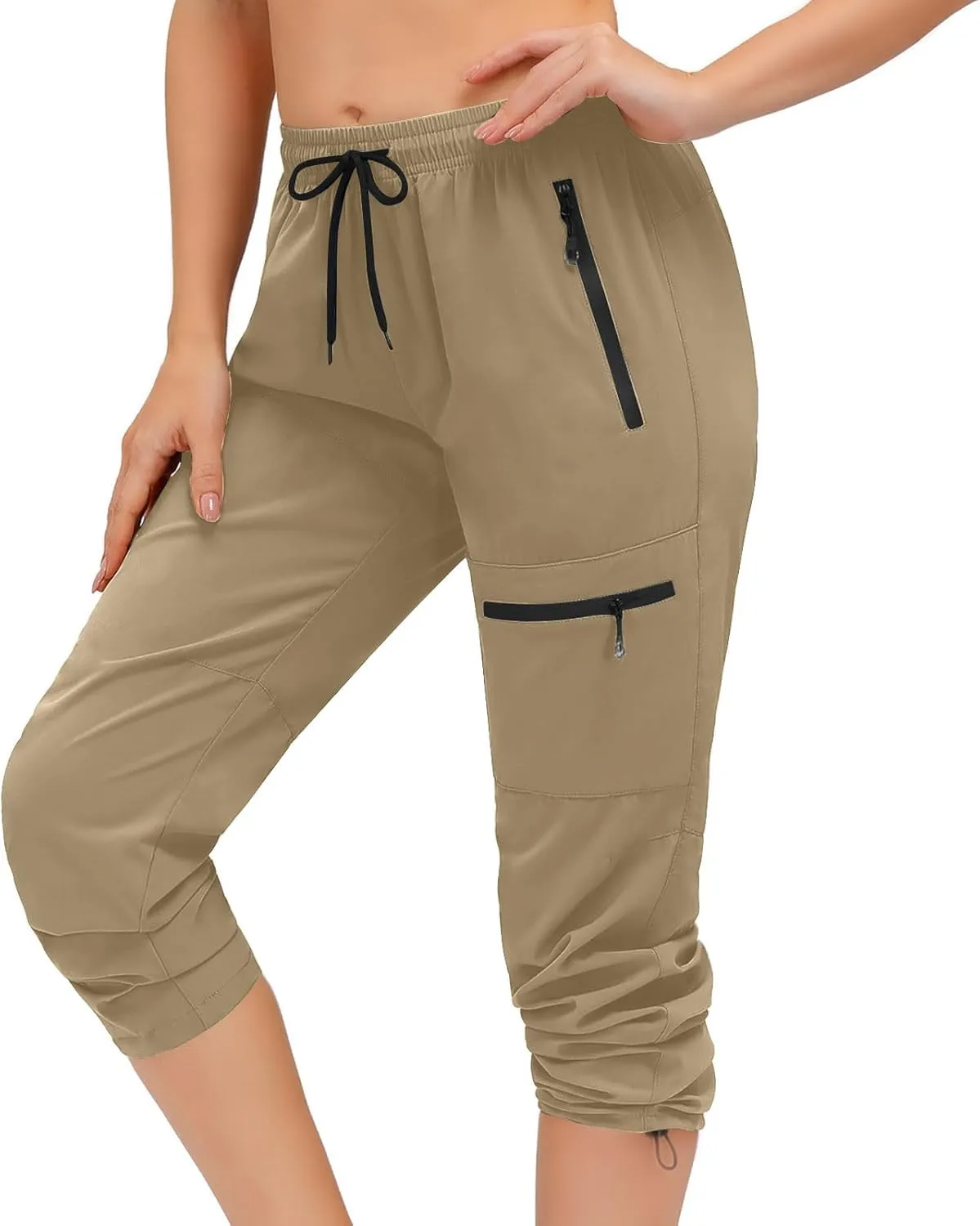 SMIDOW Womens Hiking Cargo Pants Lightweight Quick Dry High Waist Drawstring Jogger Pants Casual Workout Running Sweatpants