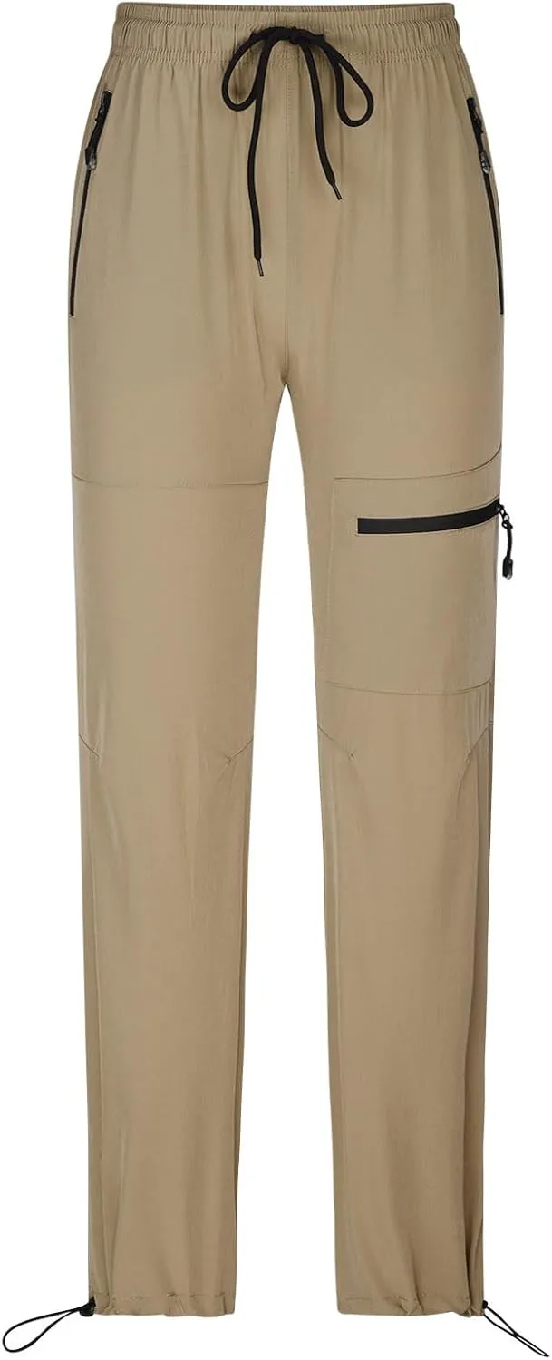 SMIDOW Womens Hiking Cargo Pants Lightweight Quick Dry High Waist Drawstring Jogger Pants Casual Workout Running Sweatpants