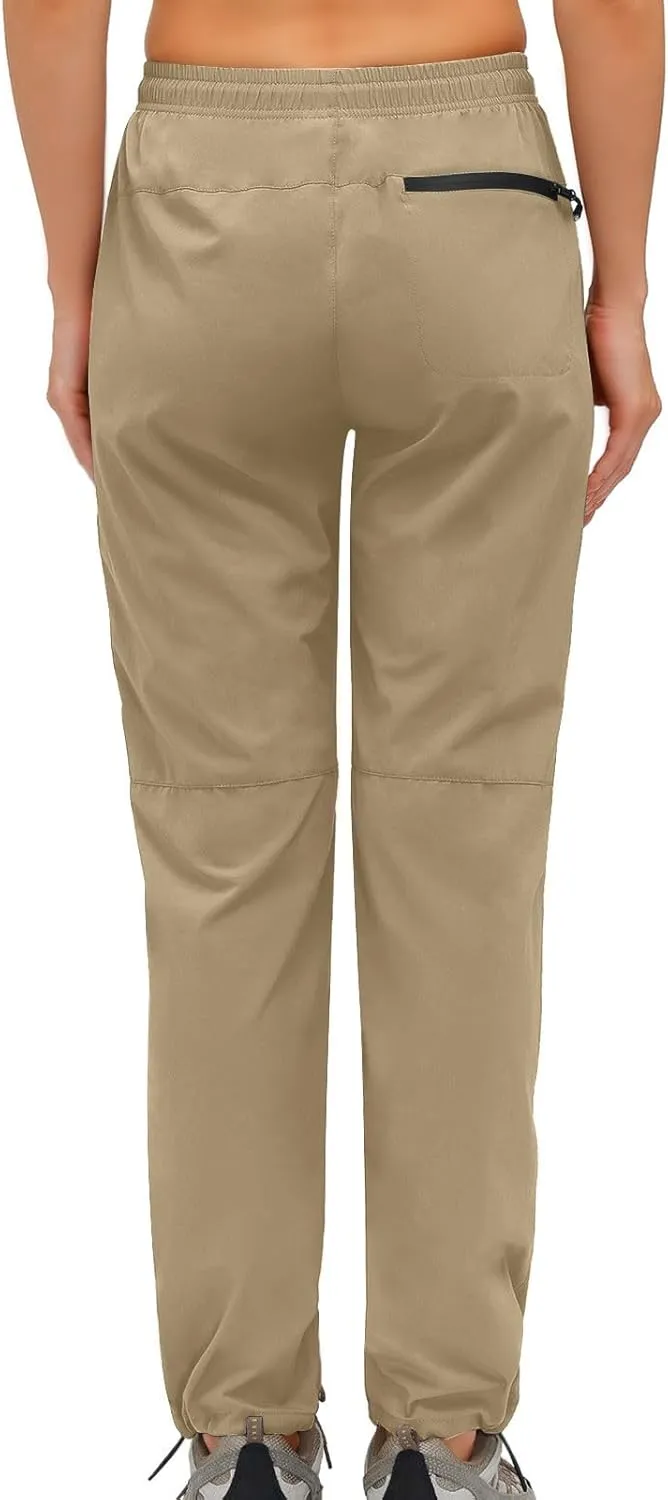 SMIDOW Womens Hiking Cargo Pants Lightweight Quick Dry High Waist Drawstring Jogger Pants Casual Workout Running Sweatpants