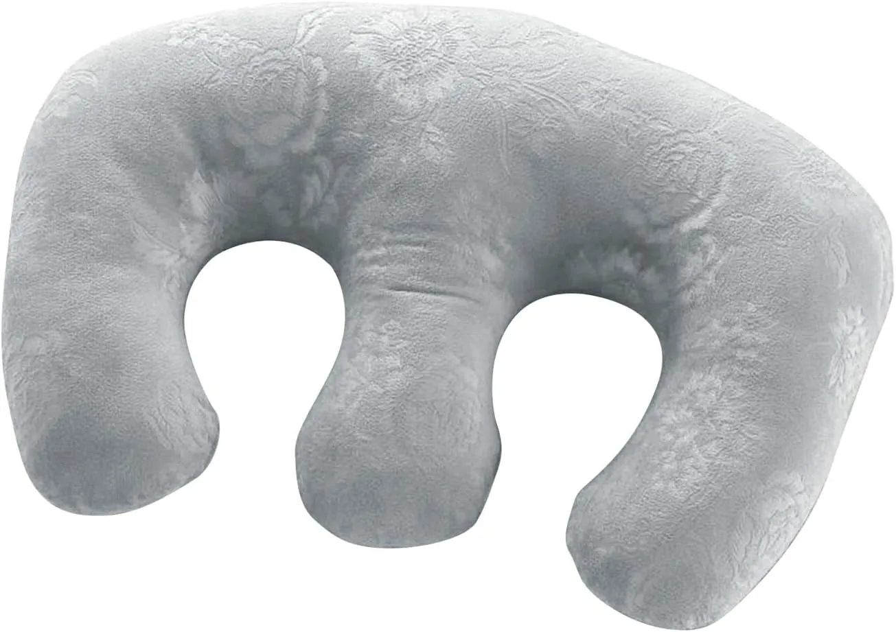 Soft Detachable Chest Pillow Breast Support Pillow for Women - Grey Velvet Pearl Cotton Feminine Bolster for SPA Beauty Salon Massage Table Better Sleep