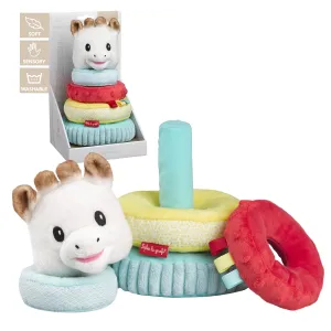 Sophie la girafe Sweet Pyramid | 3 Plush Foam-Padded Rings & Sophie to Stack | Many Activities to Discover