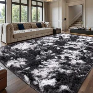 Sour Lemon 8x10 Area Rugs for Bedroom, Living Room Fluffy Rug, Large Area Rug Shag Shaggy Carpet Soft Plush Furry Bedside Rugs, Machine Washable Area Rugs for Kids Girls Boys Home Decor Anti Slip