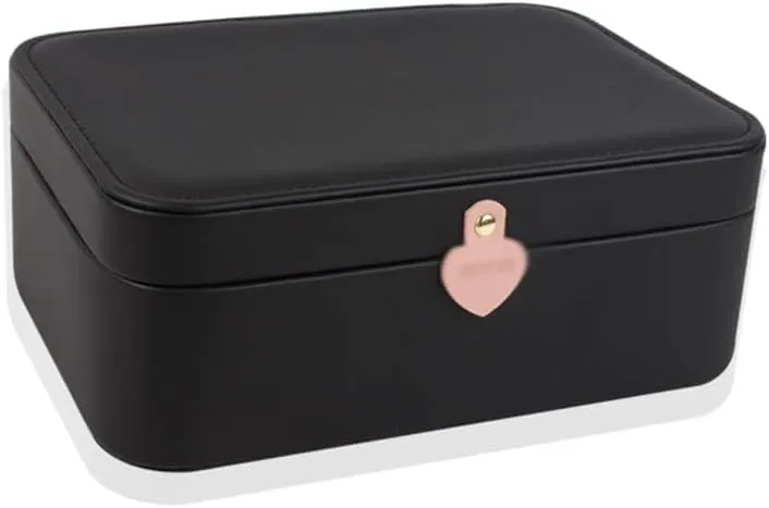 Storage Box Jewelry Organizer Jewelry Box Double Jewelry Box Black Storage Box Ring Earring Necklace Bracelet Watch Storage Box 8.26 inches Jewelry Box