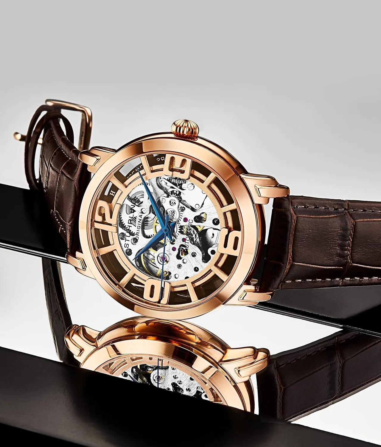 Stuhrling Original Skeleton Automatic Dress Watch - Mens Winchester 44 Elite Mechanical Watch