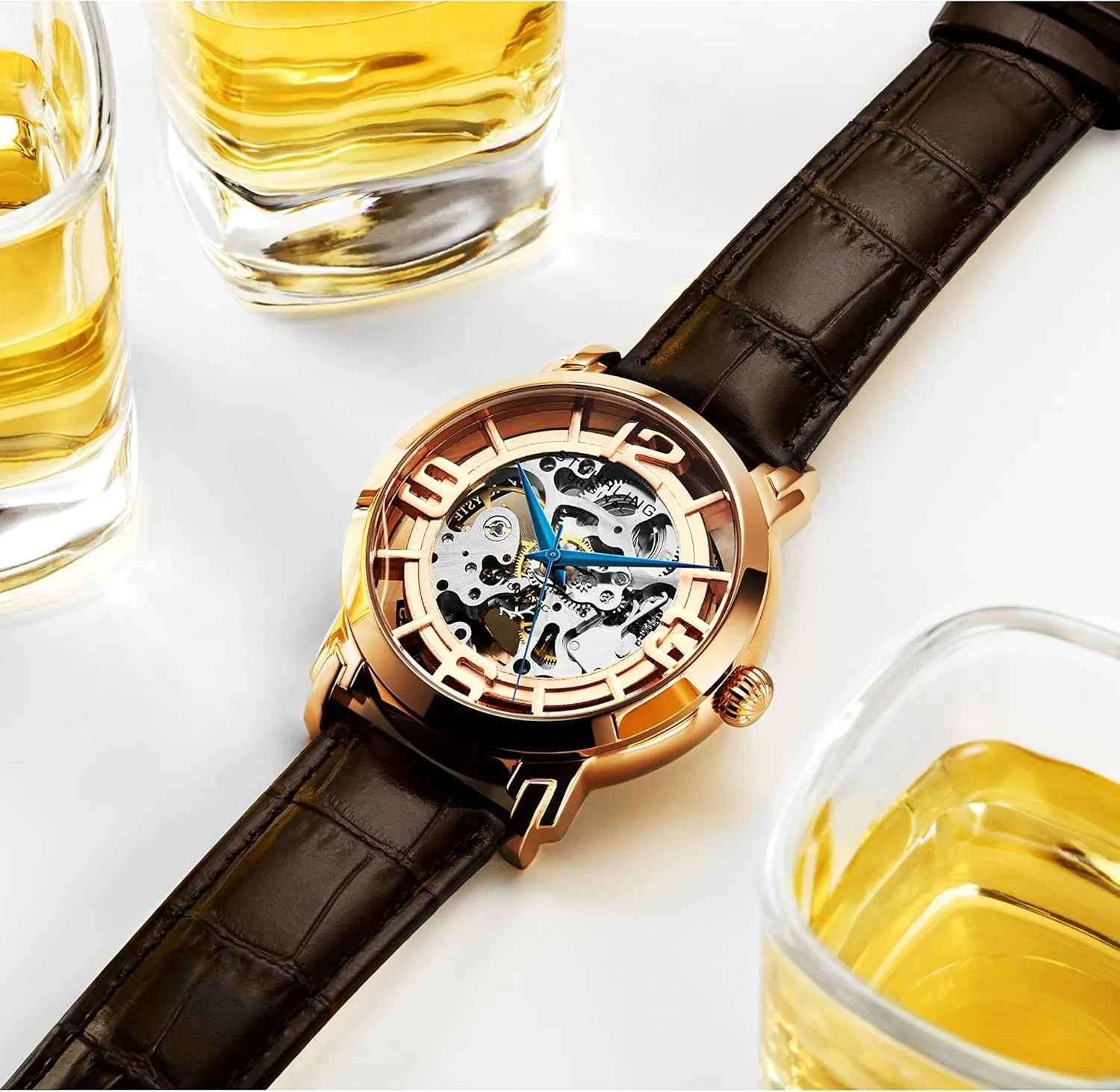Stuhrling Original Skeleton Automatic Dress Watch - Mens Winchester 44 Elite Mechanical Watch