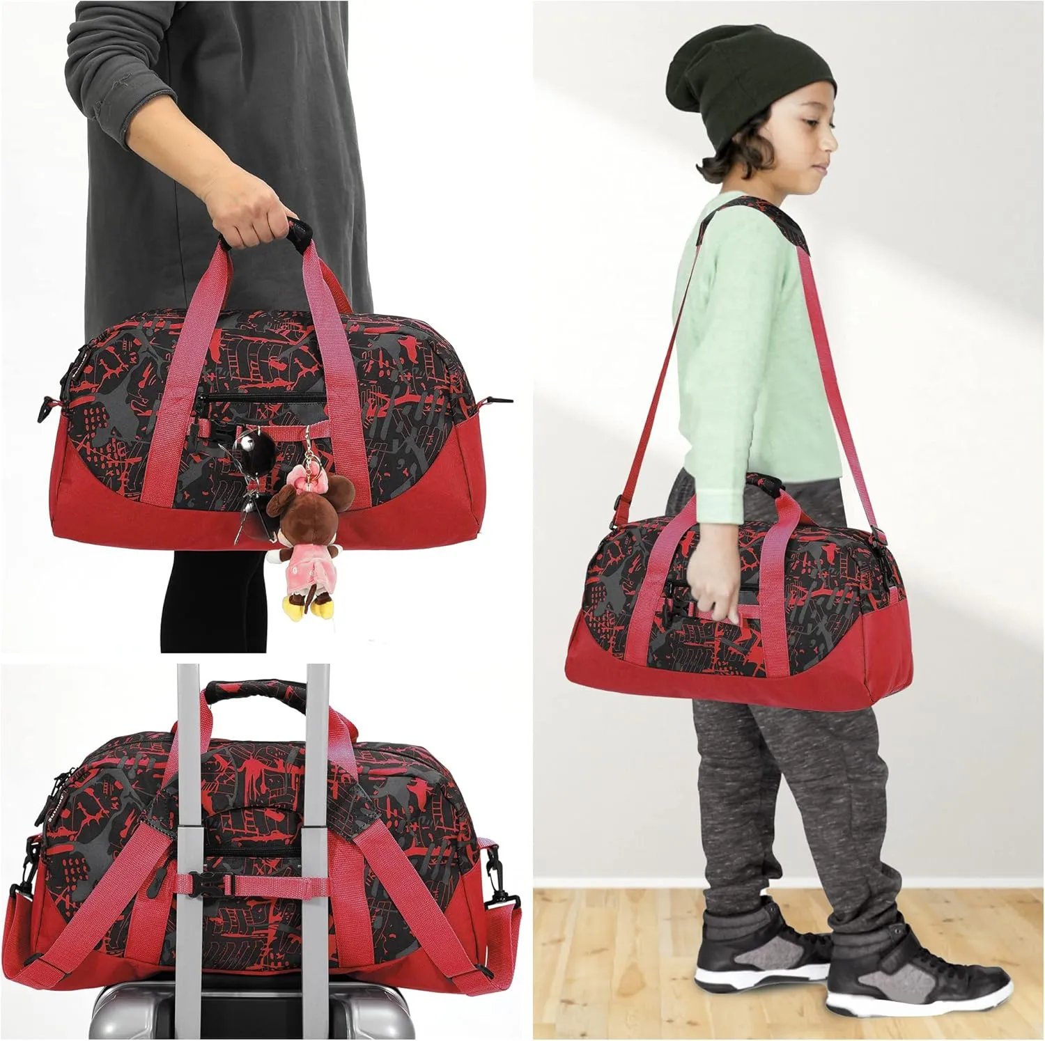 Stumdo Kids Overnighter Duffel Bags for kids, Carry-On Size & Ideal for School Practice or Overnight Travel Weekender Tote for Travel Gym Sport bag for Boys & Girls (11tyhong)