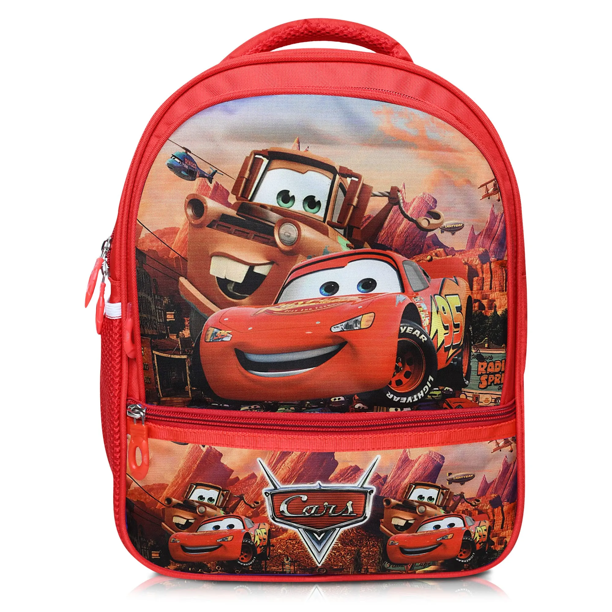 Stylbase Car Kids School Bags for Boys And Girls Printed Cartoon Waterproof Bag | Kids Backpack Ideal for ukg Nursery 1st class Ages 5-7 Years Boys And Girls (14 inches 18L)