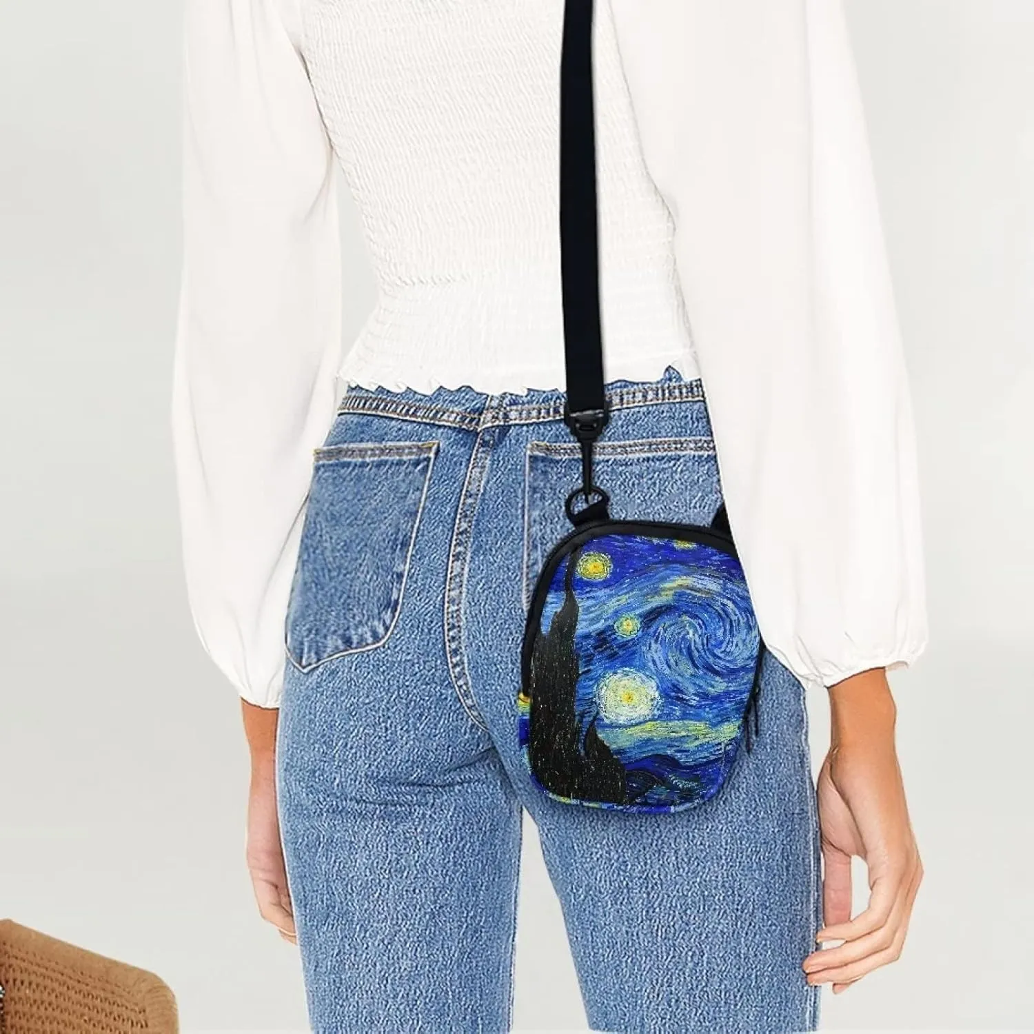 Suobstales Messenger Bag for Women Crossbody Zipper Bag with Adjustable Strap Portable Phone Purse Shoulder Handbag