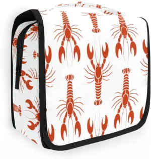 susiyo Hanging Travel Toiletry Bag Crayfishes Lobsters Cosmetic Makeup Bag Portable Cosmetic Pouch Waterproof Shower Bag Travel Organizer Case for Women Girls